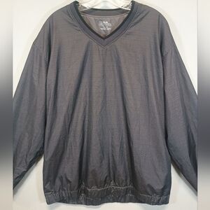 PGA TOUR Men’s XL V-Neck Golf Windbreaker Pullover Gray Check Lightweight